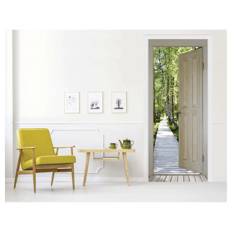 Poster PORTE SUR LE CHEMIN DE BOIS