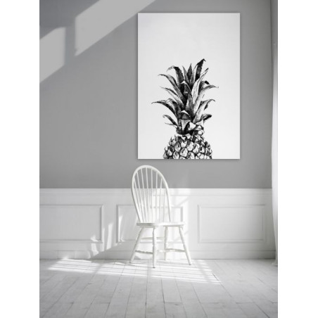Poster design ananas noir et blanc