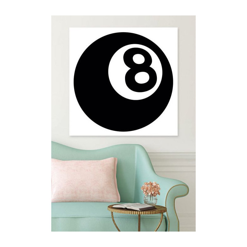 Cadre mural dessin boule de billard 8