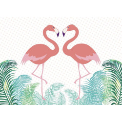 Poster illustration flamant rose