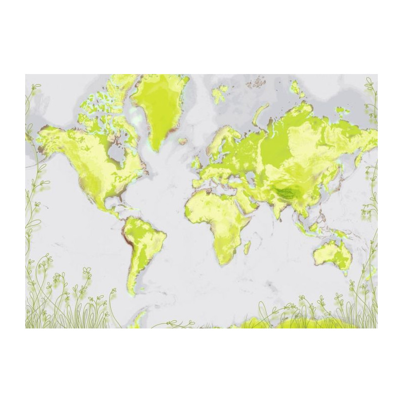Tableau carte du monde design Imagina : un planisphère version nature