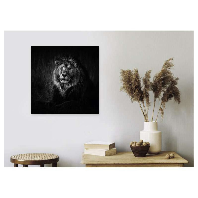 Affiche Déco Lion Noir Et Blanc 61x91 Cm - Art Mural Africain - Poster Moderne ARTTOR