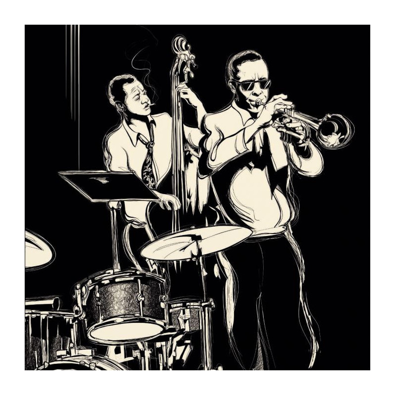 JAZZ canvas print - Black and white canvas