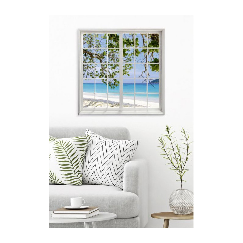 Trompe l'oeil warm sandy beach poster