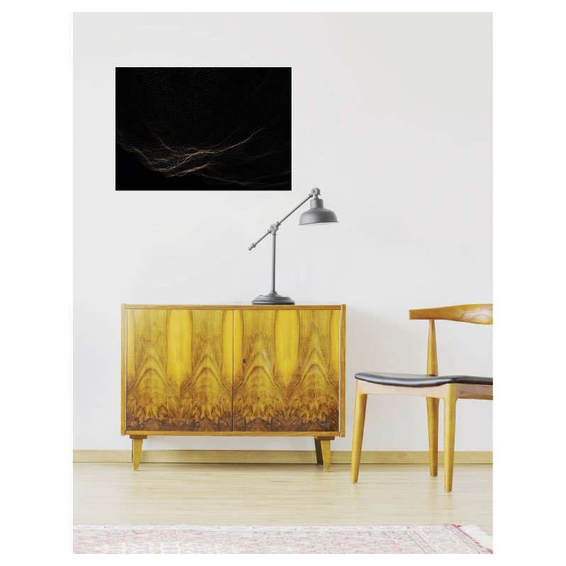 Poster mural abstrait relief noir