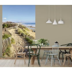 Coastal path and ocean  - Trompe l'oeil wall hanging