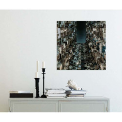 Affiche ville dense au style photographique