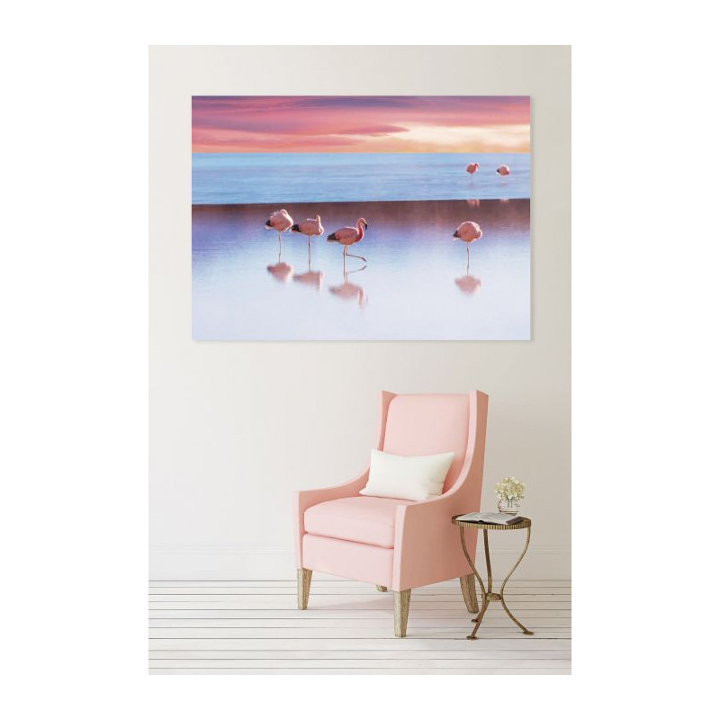 Tableau LE LAC AUX FLAMANTS ROSES