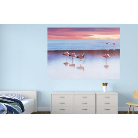 Poster LE LAC AUX FLAMANTS ROSES