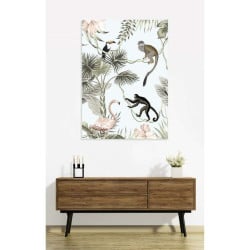 Affiche décorative avec animaux de la forêt tropicale