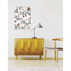 Poster tropical avec cacatoès et perroquets perchés