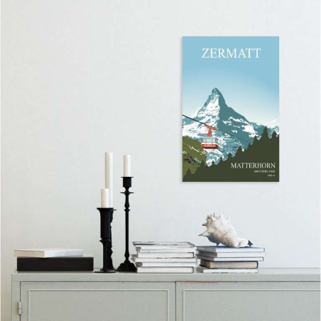 Affiche station de ski ZERMATT