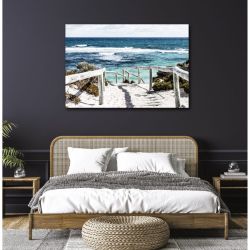 Poster trompe l'oeil plage en bord de mer