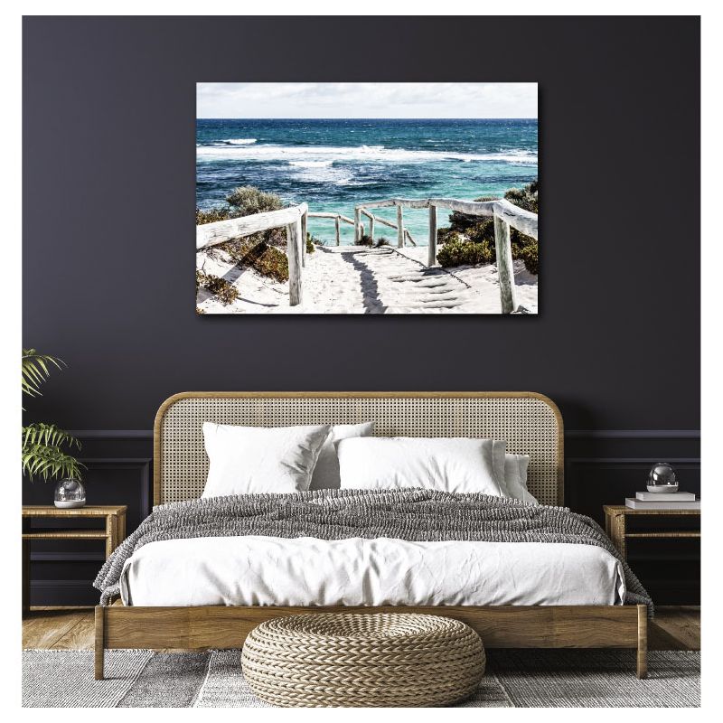 Poster trompe l'oeil plage en bord de mer