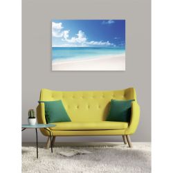 Poster plage et mer aussi bleu que le ciel