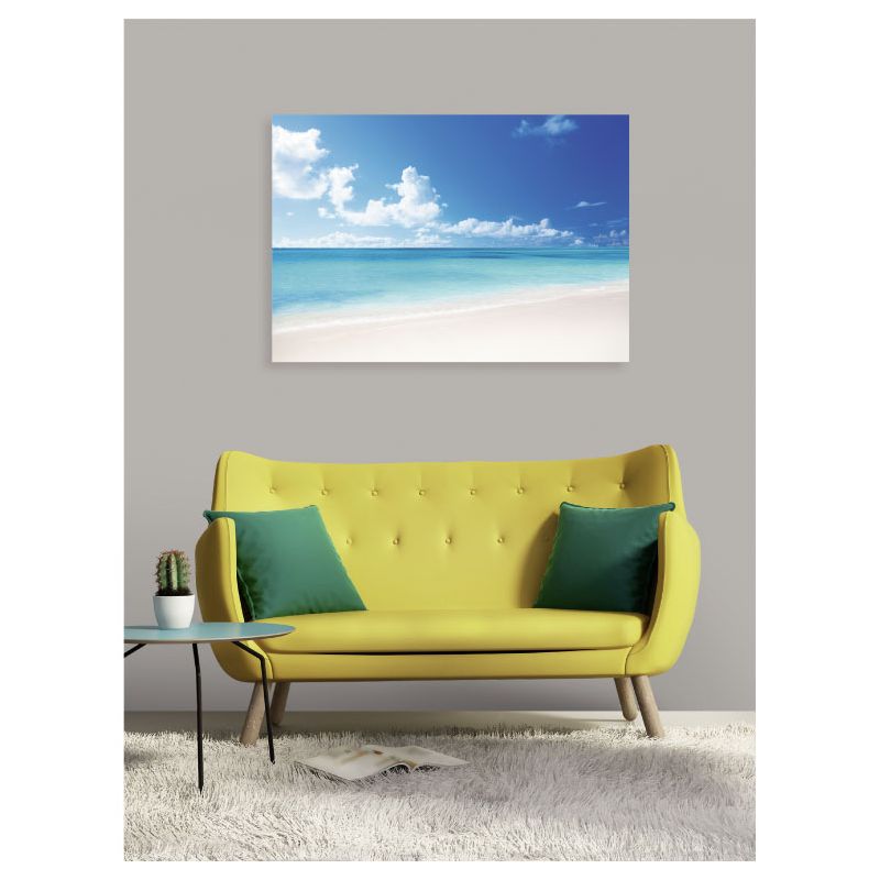Poster plage et mer aussi bleu que le ciel
