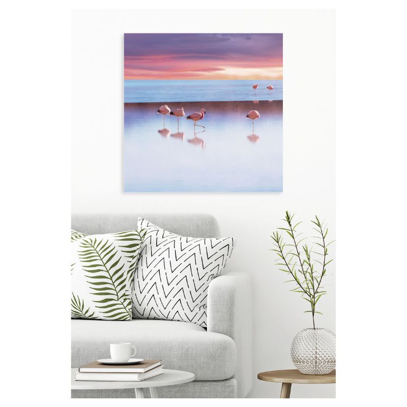 Póster EL LAGO CON LOS FLAMENCOS ROSAS
