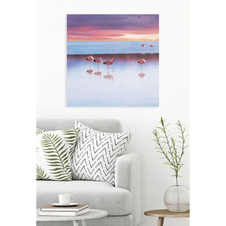 Póster EL LAGO CON LOS FLAMENCOS ROSAS