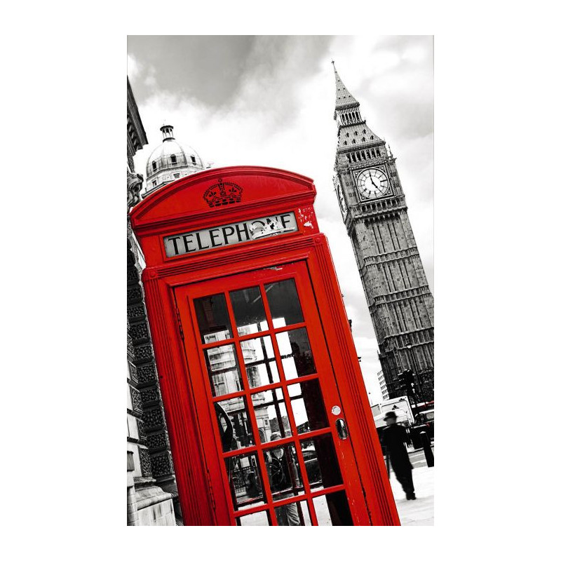 Tenture suspendue LONDON PHONE - Tenture murale rouge