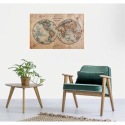 Poster hémisphère de la terre ambiance vintage