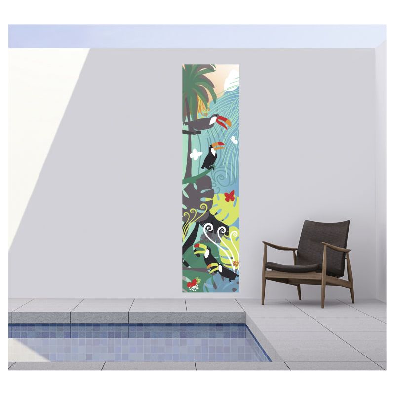 Décoration murale extérieure illustration jungle et toucan