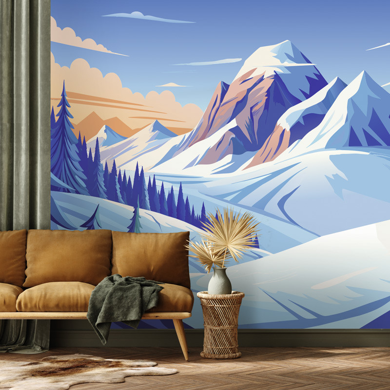 Tapiz de cadena de montañas en ilustración - Scenolia