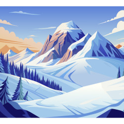 Tapiz de cadena de montañas en ilustración - Scenolia