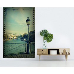 Romantic wallpaper lamp post on the Pont des Arcs in Paris