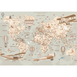 Póster mapa del mundo para jóvenes viajeros en busca de aventuras