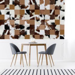 Papier peint patchwork peau de vache