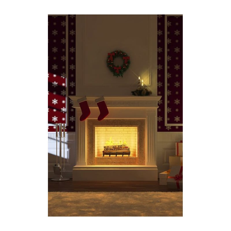 BY THE FIREPLACE wall hanging - Trompe l oeil wall hanging