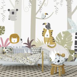 Papier peint animaux exotiques enfant