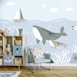Papier peint dessin animaux marins