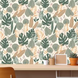Papier peint feuillages tropical en illustration