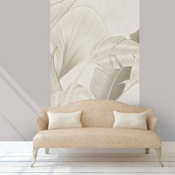 Papier peint grandes feuilles teintes douces