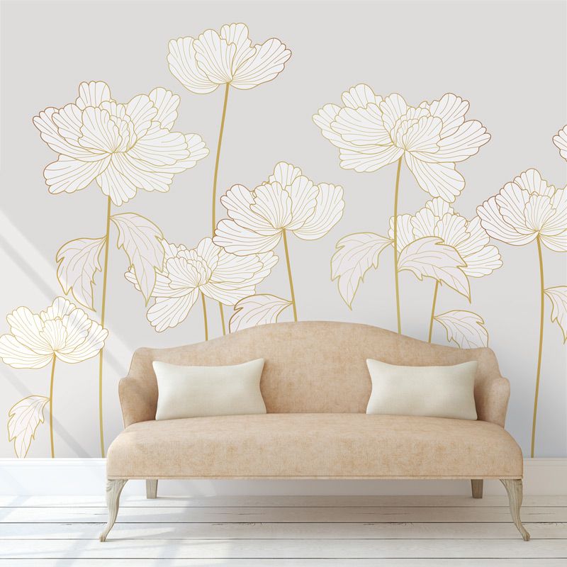 Papel Pintado FLORES DORADAS