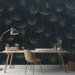 Papier peint panoramique décoratif bureau motifs naturels