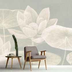 Papier peint fleurs XXL couleurs douces
