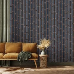 Papier peint salon années 50 aux motifs géométriques design