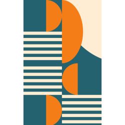 Papier peint RAYURES ET DEMI CERCLES