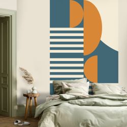 Papel pintado RAYAS Y MEDIOS CÍRCULOS