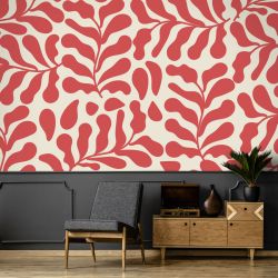 Papier peint mural rouge contemporain
