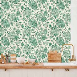 Papel Pintado DAHLIAS VERDES