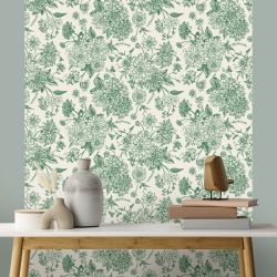 Papier peint bureau avec motif fleurs et feuilles