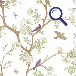 Zoom sur le motif oiseaux et nature