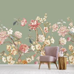 Papier peint roses anciennes pour intérieur romantique