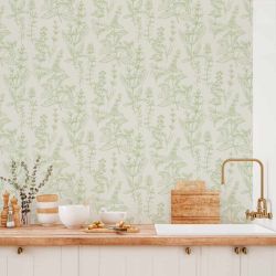 Papier peint pour cuisine au motif feuillage