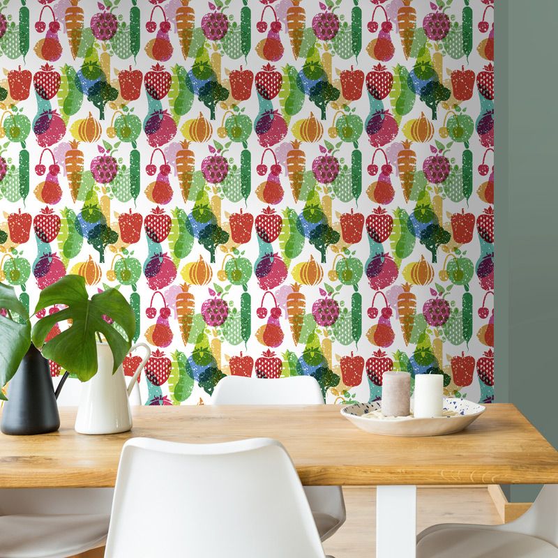 Papel pintado FRESAS Y BERENJENAS
