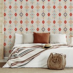 Tapisserie chambre effet tissage en trompe l'oeil