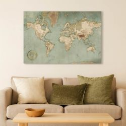 Tableau mappemonde vintage au salon